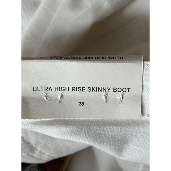 7 For All Mankind Ultra High Rise Skinny Boot jeans white size 28 - Picture 8 of 8